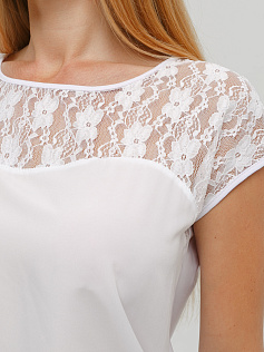 Блуза "Латте" 5ВП189191В-бел бел/кружево/белый