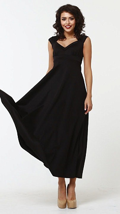 Платье "Летти" 68264-макси водолаз черный