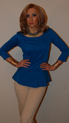 блуза "Сара" 5855 лакоста голубой