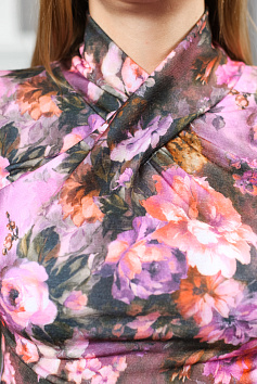 Блуза "Карат" 5Ш0261-4-ц цветы/цикламен
