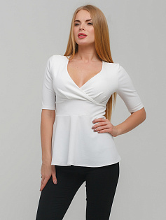 Блуза "Ассоль" 5ВП8371-2-лбел лакоста/белый
