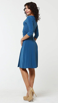 Платье "Агния" 61215-4-миди серо-голубой