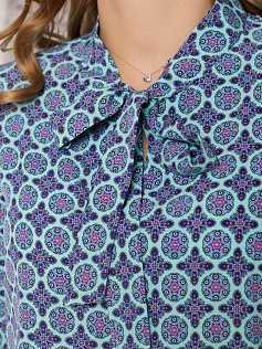 Блуза "Лавик" 5ВП8304-о-кз калейдоскоп/зеленый