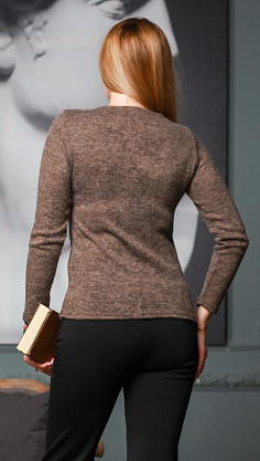 Блуза "Виола" 5Ш034-4-ангора меланж/коричневый
